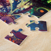 Peacock kaleidoscoop kleurrijk boho artistiek legpuzzel (Zijkant)