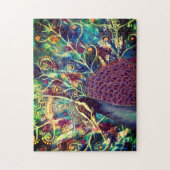 Peacock kaleidoscoop kleurrijk boho artistiek legpuzzel (Verticaal)