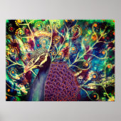 Peacock kaleidoscoop kleurrijk boho artistiek poster (Voorkant)