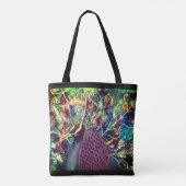 Peacock kaleidoscoop kleurrijk boho artistiek tote bag (Achterkant)