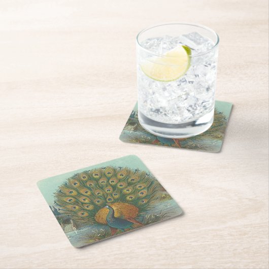 Peacock Kartonnen Onderzetters (Insitu)