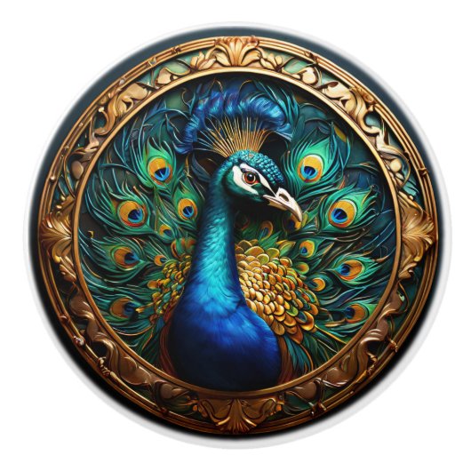 Peacock Keramische Knop (Voorkant)