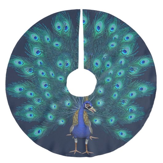 PEACOCK Kerstboom Rok Decoratie Veren (Voorkant)