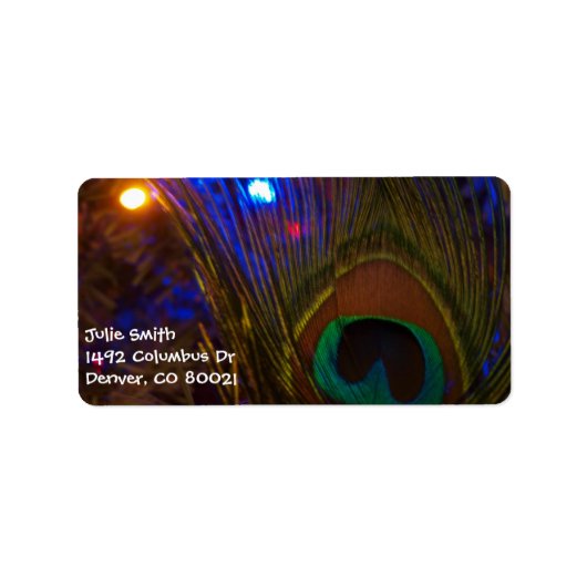 Peacock-kerstfeest Etiket (Voorkant)