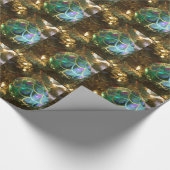 Peacock Kerstmis Cadeaupapier (Hoek)