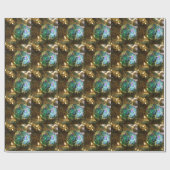 Peacock Kerstmis Cadeaupapier (Vlak)