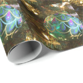 Peacock Kerstmis Cadeaupapier (Rol Hoek)