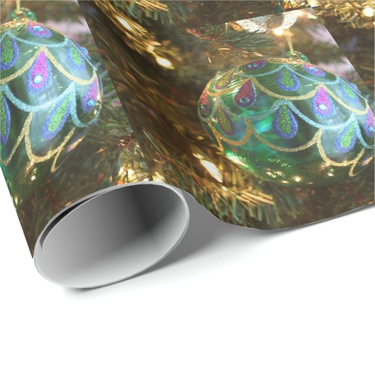 Peacock Kerstmis Cadeaupapier (Rol Hoek)