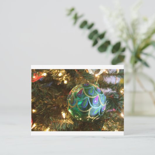 Peacock Kerstmis Feestdagenkaart (Staand voorkant)