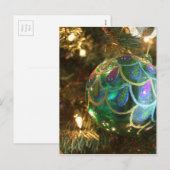 Peacock Kerstmis Feestdagenkaart (Voorkant / Achterkant)