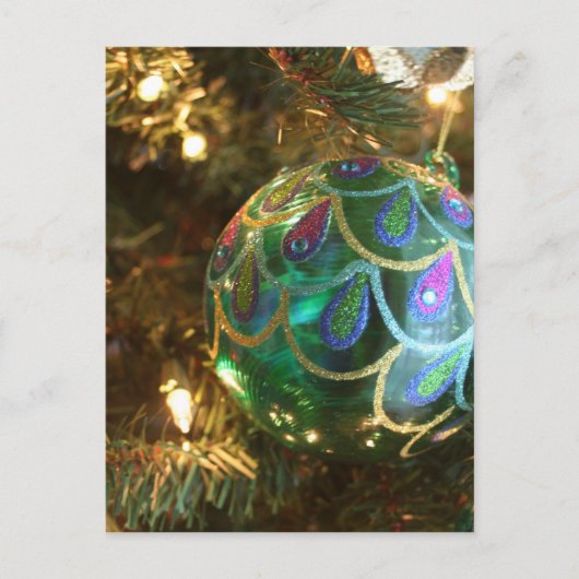 Peacock Kerstmis Feestdagenkaart (Voorkant)