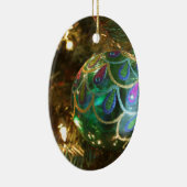 Peacock Kerstmis Keramisch Ornament (Rechts)