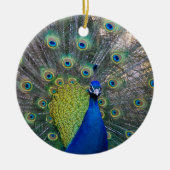 Peacock Kerstmis Keramisch Ornament (Voorkant)