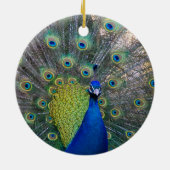 Peacock Kerstmis Keramisch Ornament (Achterkant)
