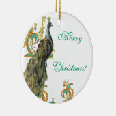 Peacock-kerstversiering Keramisch Ornament (Rechts)