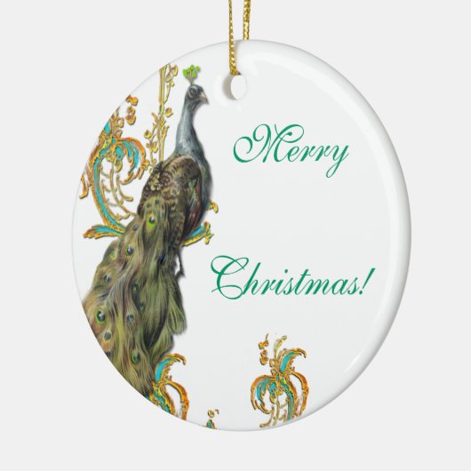 Peacock-kerstversiering Keramisch Ornament (Links)