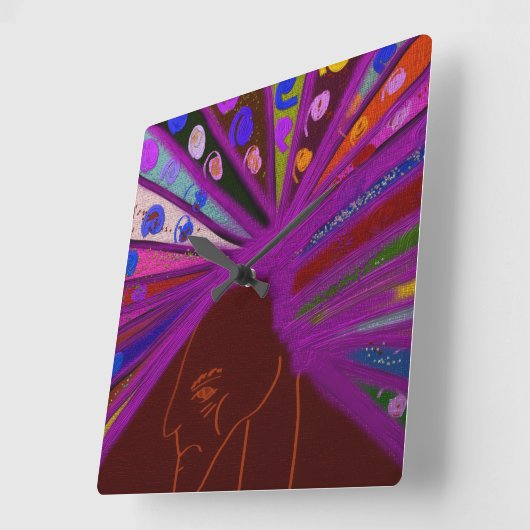 Peacock King Vierkante Klok (Hoek)