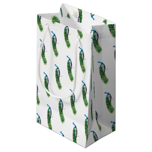 Peacock Klein Cadeauzakje (Voorkant Gekanteld)
