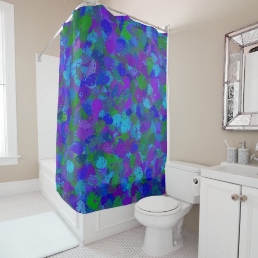 Peacock-kleur Douchegordijn (In situ)