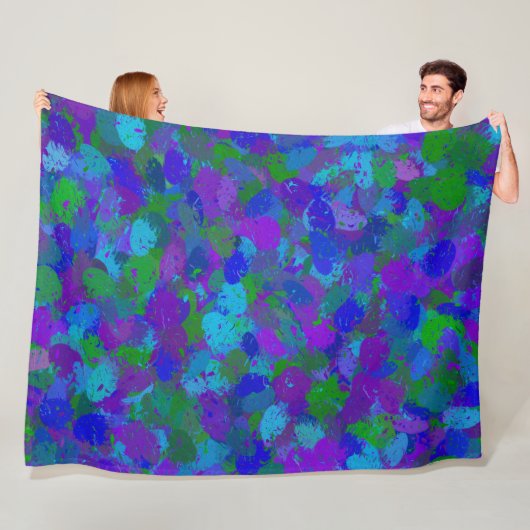 Peacock-kleur Fleece Deken (In situ)