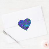 Peacock-kleur Hart Sticker (Envelop)