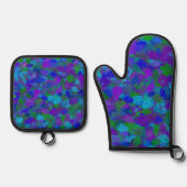 Peacock-kleur Ovenwant & Pannenlap Set (Voorkant)