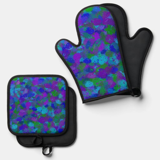 Peacock-kleur Ovenwant & Pannenlap Set (Voorkant / Achterkant)