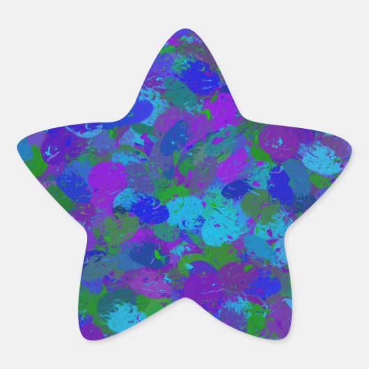 Peacock-kleur Ster Sticker (Voorkant)