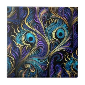 Peacock kleurrijk patroon tegeltje