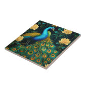 Peacock kleurrijke blauwe illustratie tegeltje (Zijkant)