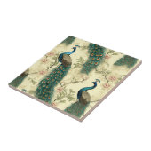 Peacock Kleurrijke  Waterverf Illustratie Tegeltje (Zijkant)