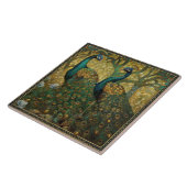 Peacock Klimt Wall Decor Impressionist Art Nouveau Tegeltje (Zijkant)