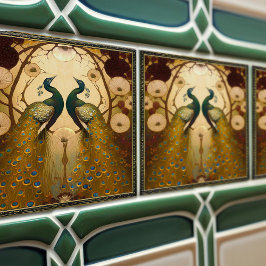 Peacock Klimt Wall Decor Impressionist Art Nouveau Tegeltje