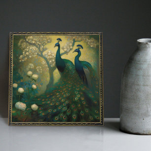 Peacock Klimt Wall Decor Impressionist Art Nouveau Tegeltje