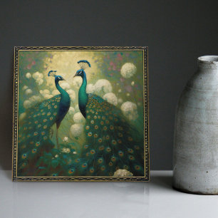 Peacock Klimt Wall Decor Impressionist Art Nouveau Tegeltje