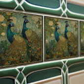 Peacock Klimt Wall Decor Impressionist Art Nouveau Tegeltje
