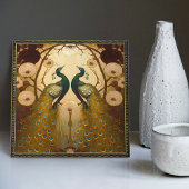 Peacock Klimt Wall Decor Impressionist Art Nouveau Tegeltje