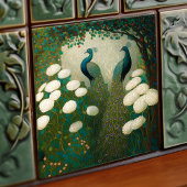 Peacock Klimt Wall Decor Repo Art Nouveau Tegeltje