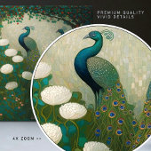Peacock Klimt Wall Decor Repo Art Nouveau Tegeltje