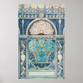 Peacock, Kranen, en Zonnebloemen  Ontwerp Poster