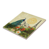 peacock-kunst met Eiffeltoren Tegeltje (Zijkant)