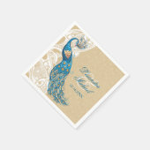 Peacock Lace Elegance 2 Bruiloft servetten (Hoek)
