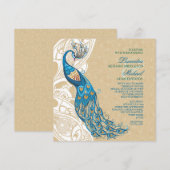 Peacock Lace Elegantie 2 bruiloft uitnodiging (Voorkant / Achterkant)
