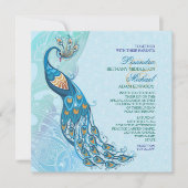 Peacock Lace Elegantie Bruiloft Uitnodiging (Voorkant)