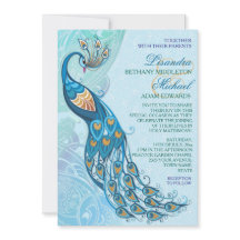 Peacock Lace Elegantie Bruiloft Uitnodiging