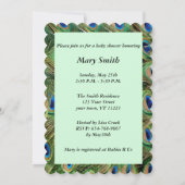 Peacock Lace Heart Baby shower Invitation Kaart (Achterkant)