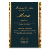 Peacock Lace Mandala Gold Menu Table Number Kaart (Achterkant)