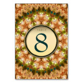 Peacock Lace Mandala Gold Menu Table Number Kaart (Voorkant)