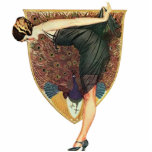 Peacock Lady Staand Fotobeeldje<br><div class="desc">Flapper van 1920 met Peacock</div>