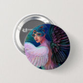 Peacock Lady's Wings of Duality Ronde Button 5,7 Cm (Voorkant /achterkant)